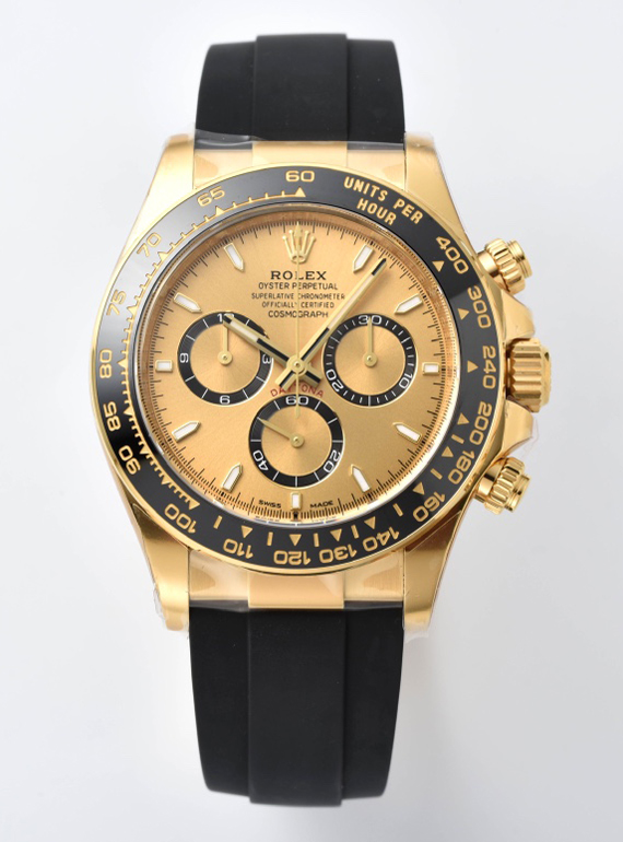 Clean Factory Watch Rolex Daytona 126518 Yellow Gold Case Golden Dial and Black Counter Rings Oysterflex Strap 4131 Movement 00 Clean Factory Watch Rolex Daytona 126518 Yellow Gold Case Golden Dial and Black Counter Rings Oysterflex Strap 4131 Movement 00