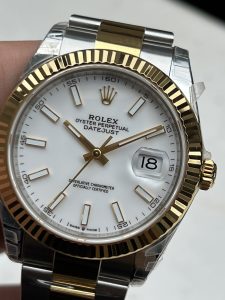 Clean Factory Watch Rolex Datejust 41mm 126333 White Dial Yellow Gold and Oystersteel Bracelet SH3235 Movement 02