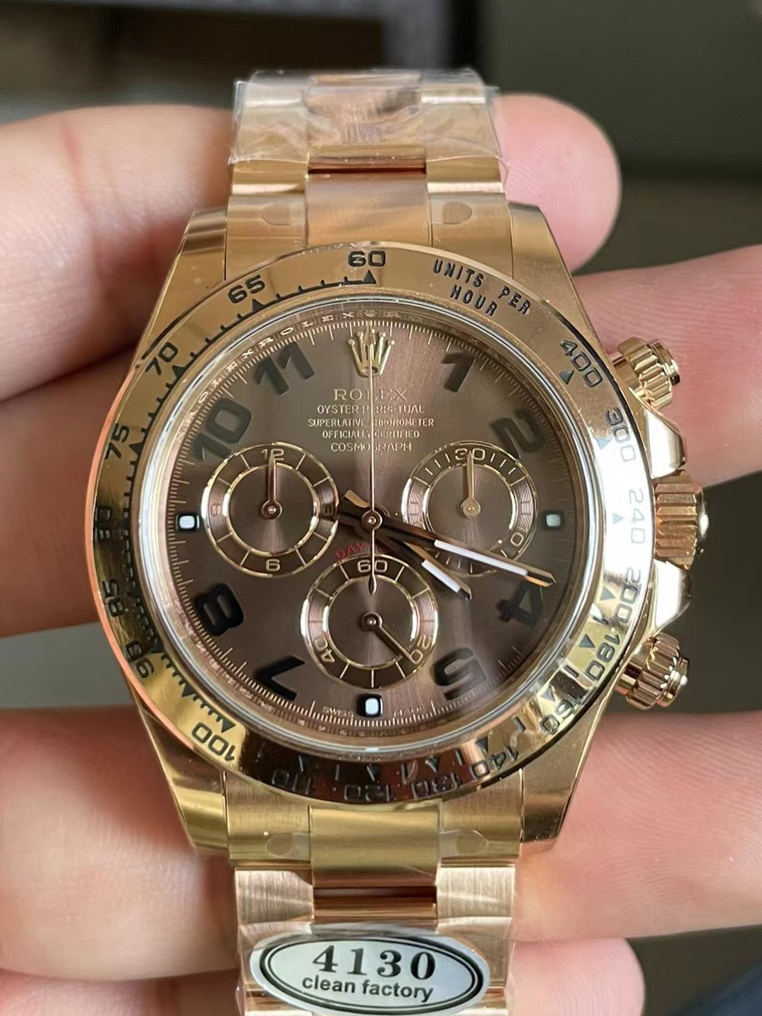 Clean Factory Daytona 116505 0011 Rose Gold Case Bracelet Chocolate Dial with Black Number Markers DD4130 Caliber Clean Factory Daytona 116505 0011 Rose Gold Case Bracelet Chocolate Dial with Black Number Markers DD4130 Caliber