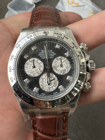 Clean Factory Daytona 116519 Tahitian MOP Dial with Diamonds Markers DD 4130 Movement Alligator Leather Strap 000