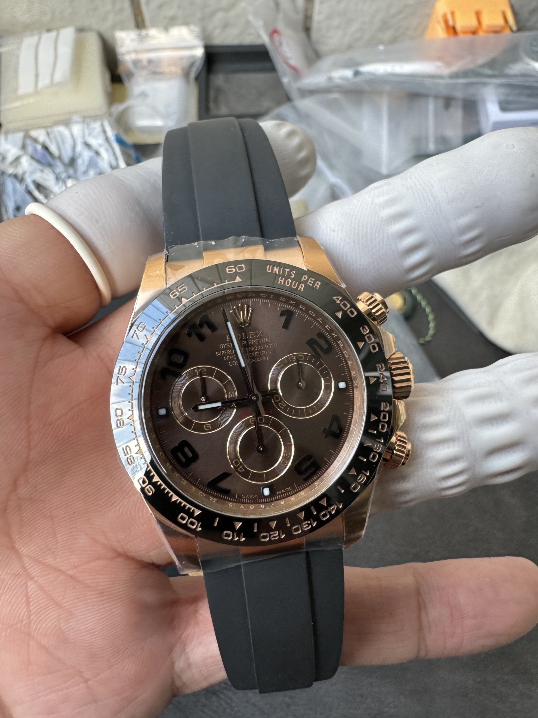 Clean Factory Rolex Daytona 116515LN Rose Gold Case Chocolate Dial with Black Number Markers Black Ceramic Bezel DD4130 Oysterflex Strap 04 Clean Factory Rolex Daytona 116515LN Rose Gold Case Chocolate Dial with Black Number Markers Black Ceramic Bezel DD4130 Oysterflex Strap 04