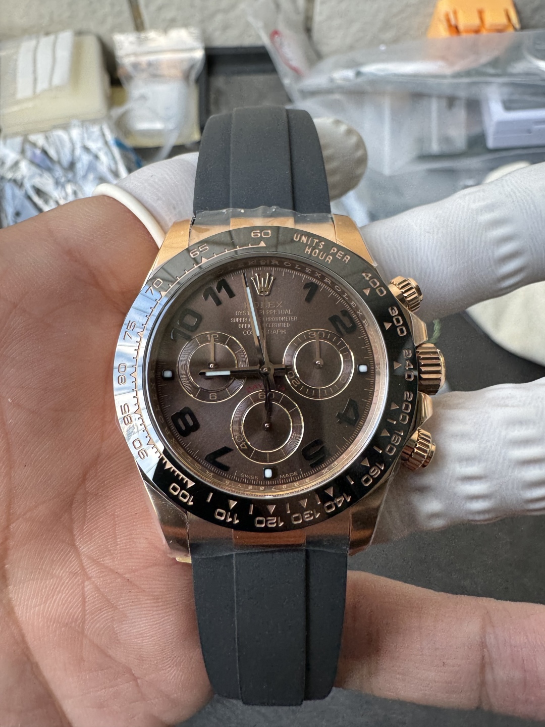 Clean Factory Rolex Daytona 116515LN Rose Gold Case Chocolate Dial with Black Number Markers Black Ceramic Bezel DD4130 Oysterflex Strap 05 Clean Factory Rolex Daytona 116515LN Rose Gold Case Chocolate Dial with Black Number Markers Black Ceramic Bezel DD4130 Oysterflex Strap 05