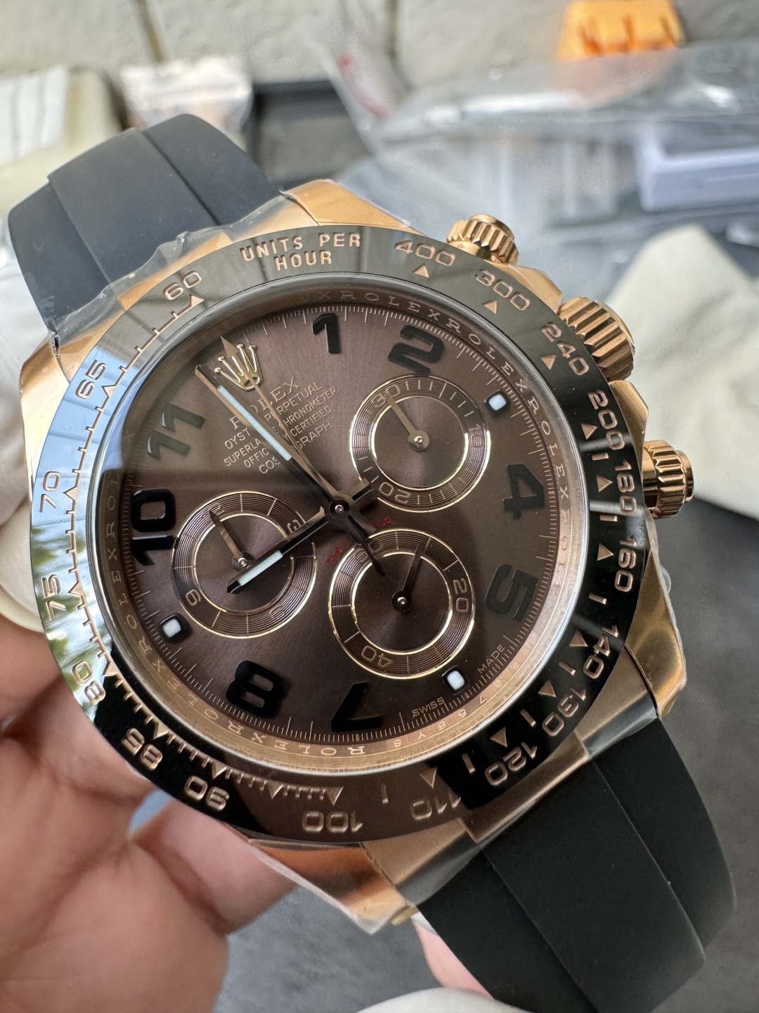Clean Factory Rolex Daytona 116515LN Rose Gold Case Chocolate Dial with Black Number Markers Black Ceramic Bezel DD4130 Oysterflex Strap 10 Clean Factory Rolex Daytona 116515LN Rose Gold Case Chocolate Dial with Black Number Markers Black Ceramic Bezel DD4130 Oysterflex Strap 10