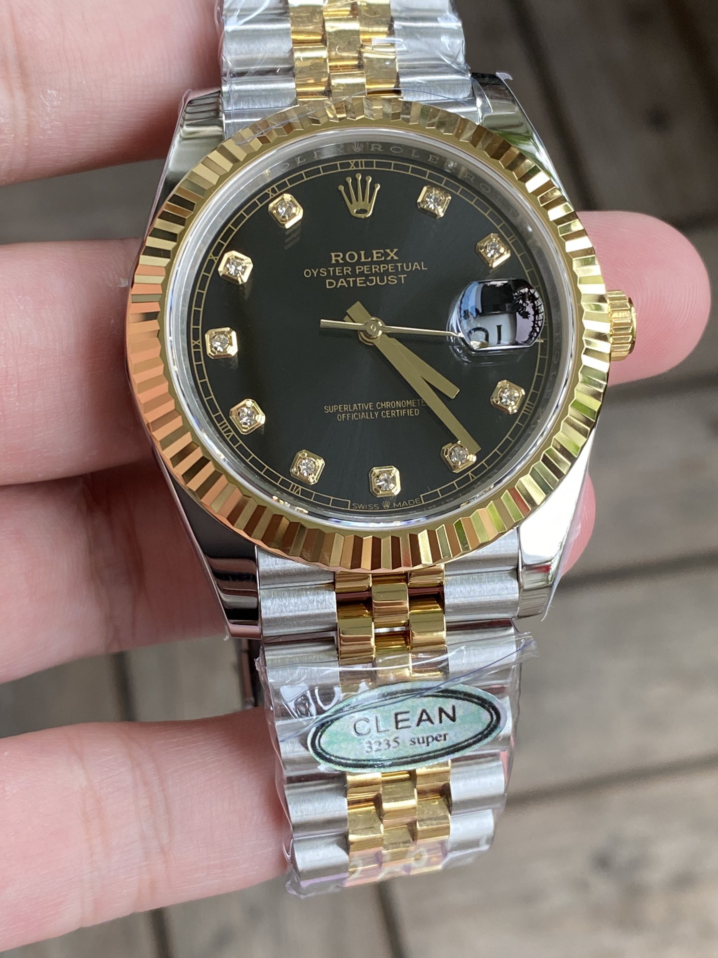 Clean Factory Watch Datejust 36 126233 Black Dial Diamond Hour Markers Yellow Gold Bezel Two Tone Jubilee Bracelet 3235 Caliber 02 Clean Factory Watch Datejust 36 126233 Black Dial Diamond Hour Markers Yellow Gold Bezel Two Tone Jubilee Bracelet 3235 Caliber 02