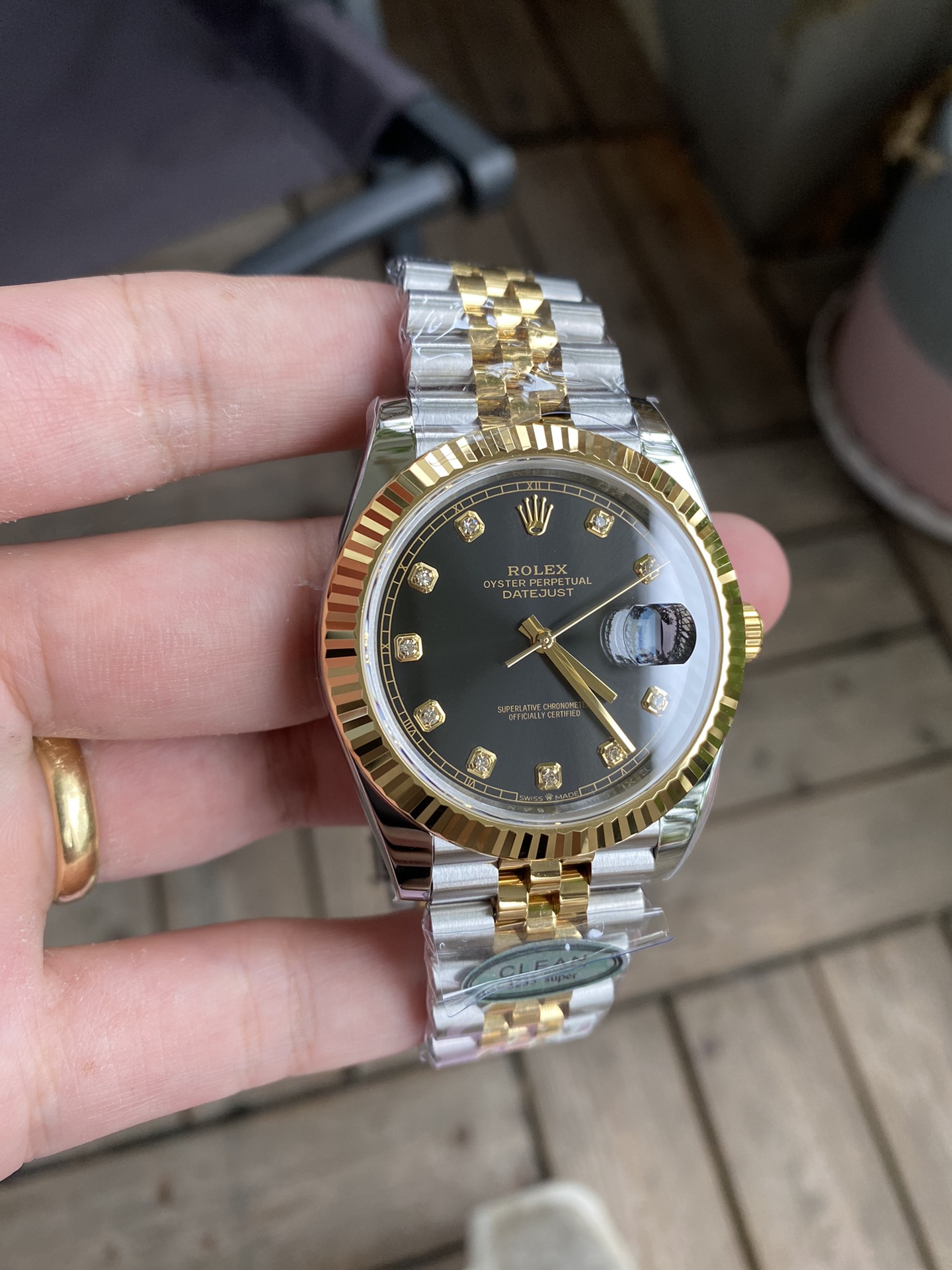 Clean Factory Watch Datejust 36 126233 Black Dial Diamond Hour Markers Yellow Gold Bezel Two Tone Jubilee Bracelet 3235 Caliber 04 Clean Factory Watch Datejust 36 126233 Black Dial Diamond Hour Markers Yellow Gold Bezel Two Tone Jubilee Bracelet 3235 Caliber 04