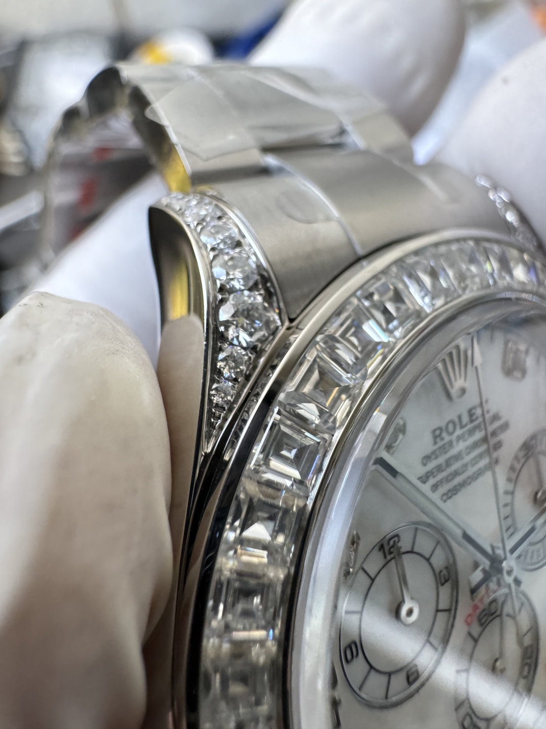 Premium Customized Daytona 116589 MOP Dial Diamonds Hour Markers Diamonds Case and Bezel Based on Clean Factory DD4130 Movement 11 Premium Customized Daytona 116589 MOP Dial Diamonds Hour Markers Diamonds Case and Bezel Based on Clean Factory DD4130 Movement 11