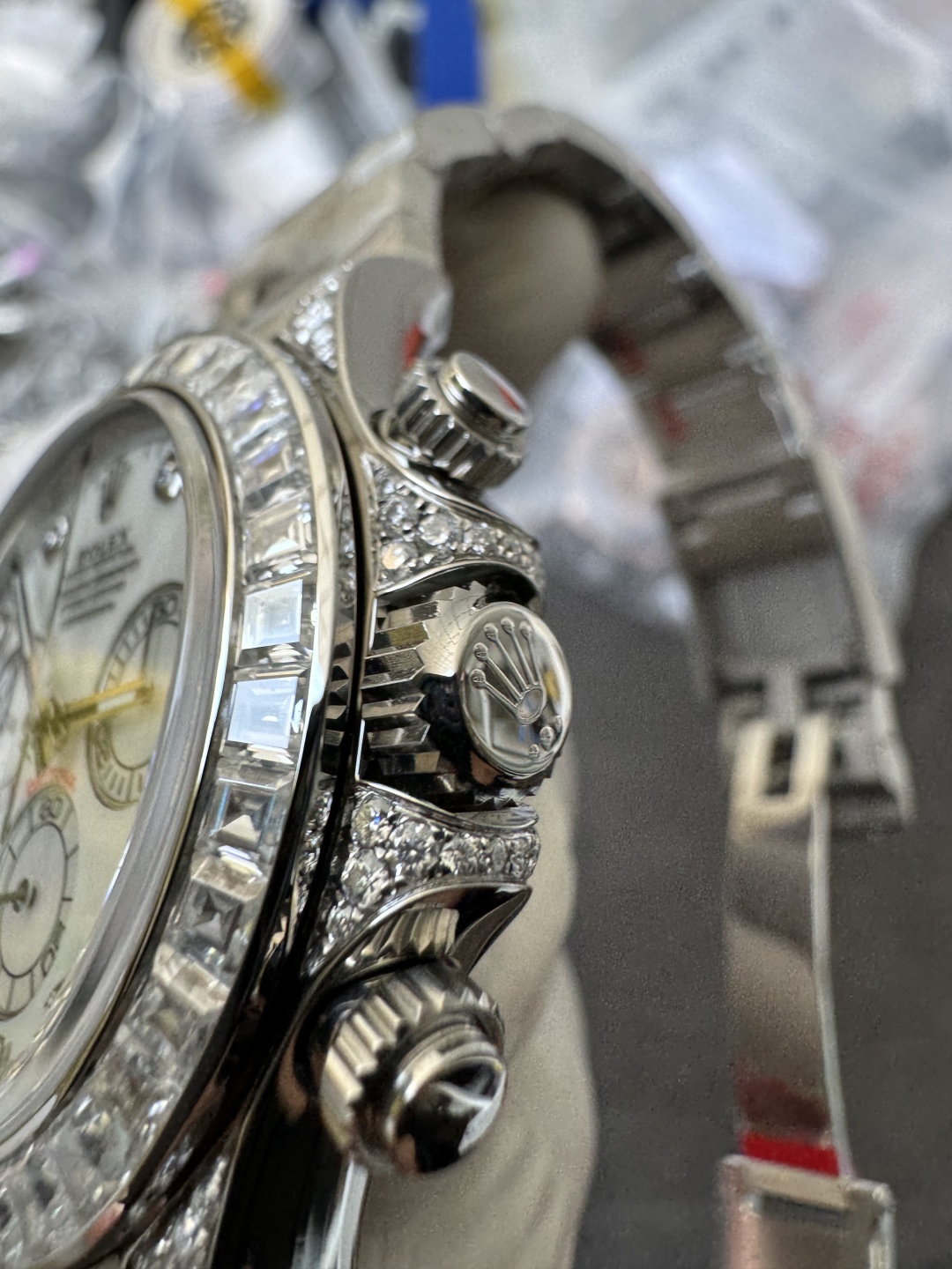 Premium Customized Daytona 116589 MOP Dial Diamonds Hour Markers Diamonds Case and Bezel Based on Clean Factory DD4130 Movement 13 Premium Customized Daytona 116589 MOP Dial Diamonds Hour Markers Diamonds Case and Bezel Based on Clean Factory DD4130 Movement 13