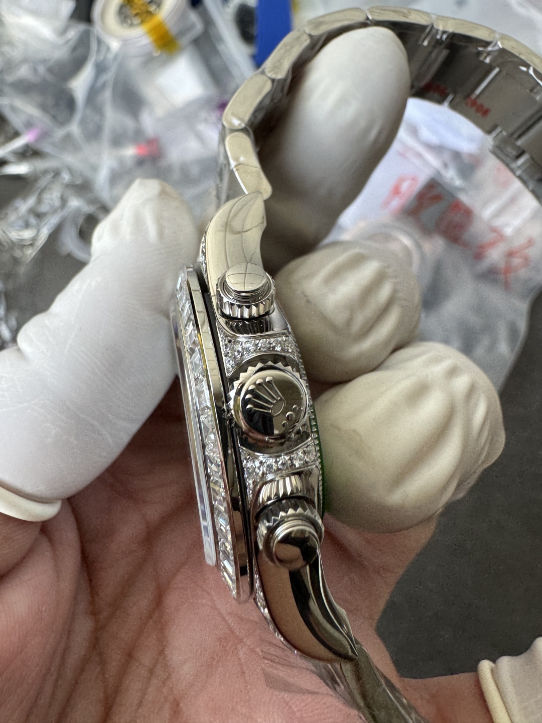 Premium Customized Daytona 116589 MOP Dial Diamonds Hour Markers Diamonds Case and Bezel Based on Clean Factory DD4130 Movement 14 Premium Customized Daytona 116589 MOP Dial Diamonds Hour Markers Diamonds Case and Bezel Based on Clean Factory DD4130 Movement 14