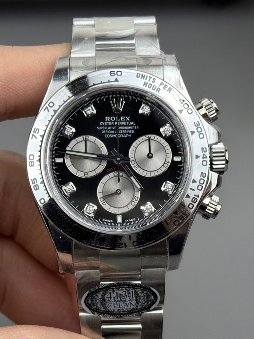 Clean Factory Watches Rolex Daytona 126509 Black Dial Diamonds Hour Markers Silver Chrono Sub Dial 904L Steel Case Oyster Bracelet SH4131 Movement 000 Clean Factory Watches Rolex Daytona 126509 Black Dial Diamonds Hour Markers Silver Chrono Sub Dial 904L Steel Case Oyster Bracelet SH4131 Movement 000
