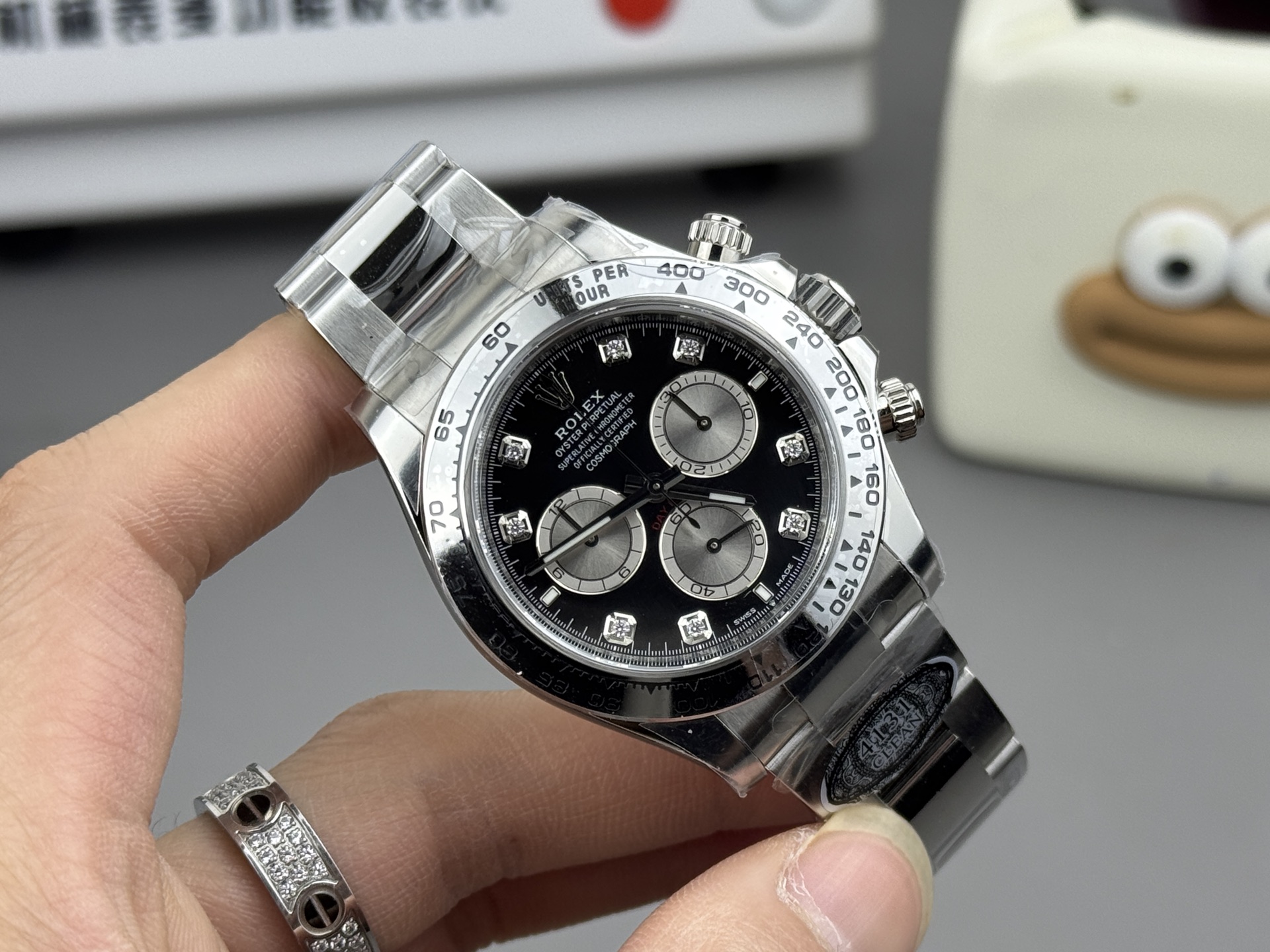 Clean Factory Watches Rolex Daytona 126509 Black Dial Diamonds Hour Markers Silver Chrono Sub Dial 904L Steel Case Oyster Bracelet SH4131 Movement 02 Clean Factory Watches Rolex Daytona 126509 Black Dial Diamonds Hour Markers Silver Chrono Sub Dial 904L Steel Case Oyster Bracelet SH4131 Movement 02