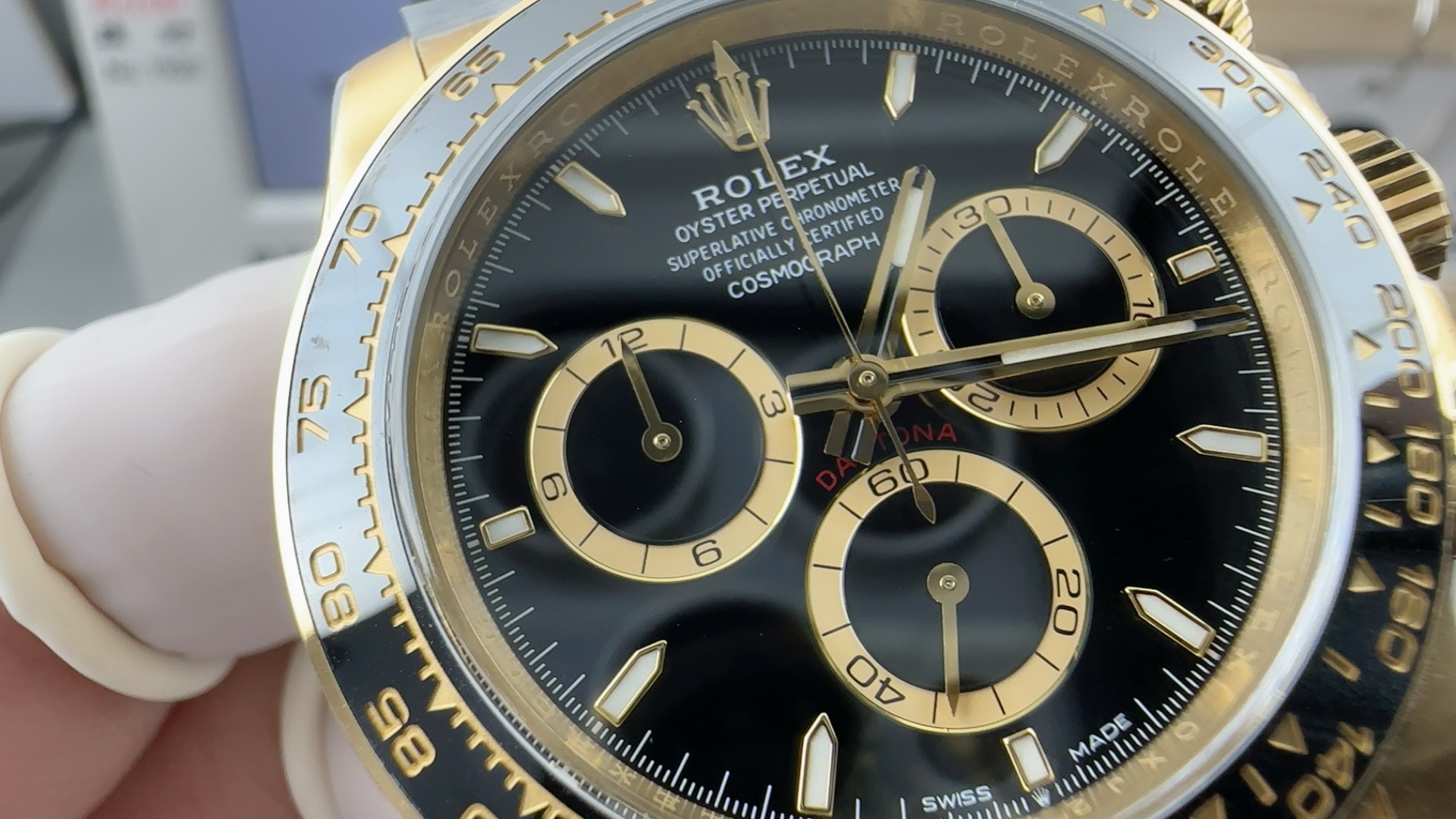 Clean Factory Watches Rolex Daytona 126518 Black Dial Luminos Hour Markers Yellow Gold Case Black Ceramic Bezel Oysterflex Strap 4131 Caliber 05 Clean Factory Watches Rolex Daytona 126518 Black Dial Luminos Hour Markers Yellow Gold Case Black Ceramic Bezel Oysterflex Strap 4131 Caliber 05