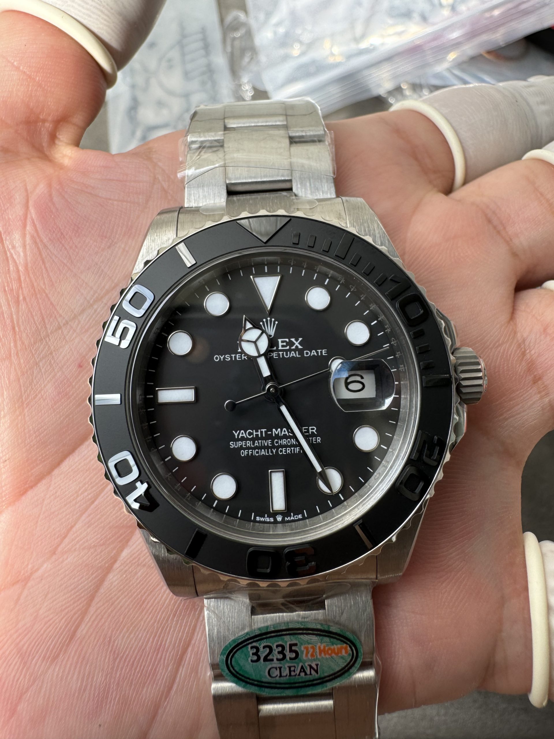 Clean Factory Watches Yacht Master 226627 Titanium Case and Bracelet Black Dial Black Ceramic Bezel Blue Luminous Hour Markers ShangHai 3235 Movement 10 Clean Factory Watches Yacht Master 226627 Titanium Case and Bracelet Black Dial Black Ceramic Bezel Blue Luminous Hour Markers ShangHai 3235 Movement 10