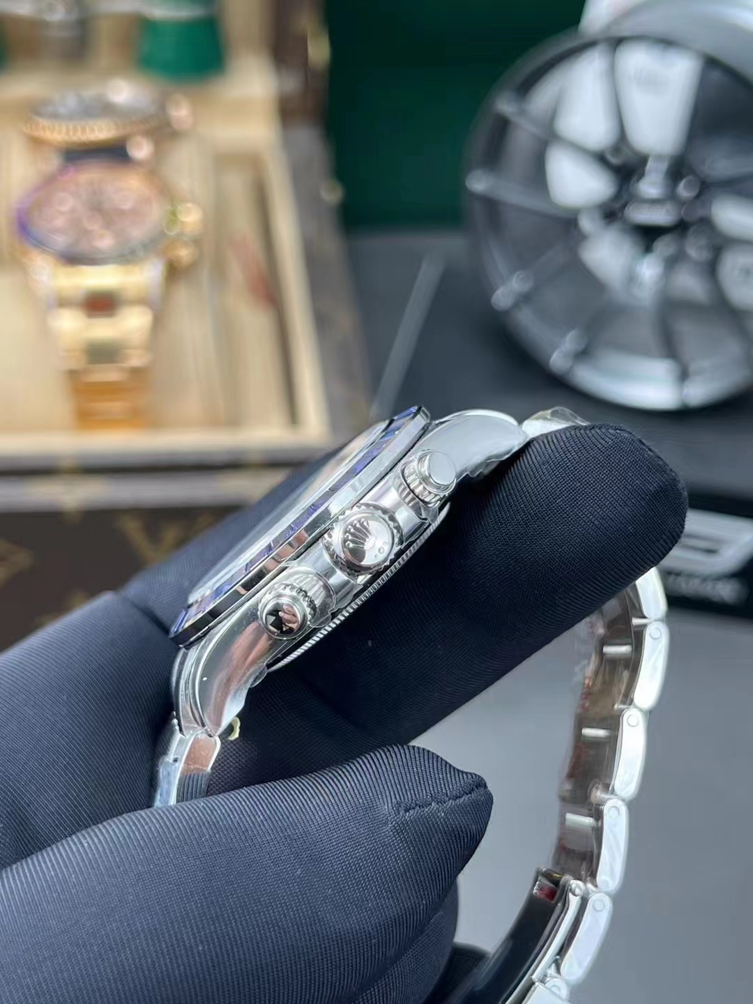 Premium Custom Daytona 116519 Blue Sodalite Dial Diamonds Bezel and Indexes Based on Clean Factory Daytona DD4130 Movement Oyster Bracelet 06 Premium Custom Daytona 116519 Blue Sodalite Dial Diamonds Bezel and Indexes Based on Clean Factory Daytona DD4130 Movement Oyster Bracelet 06