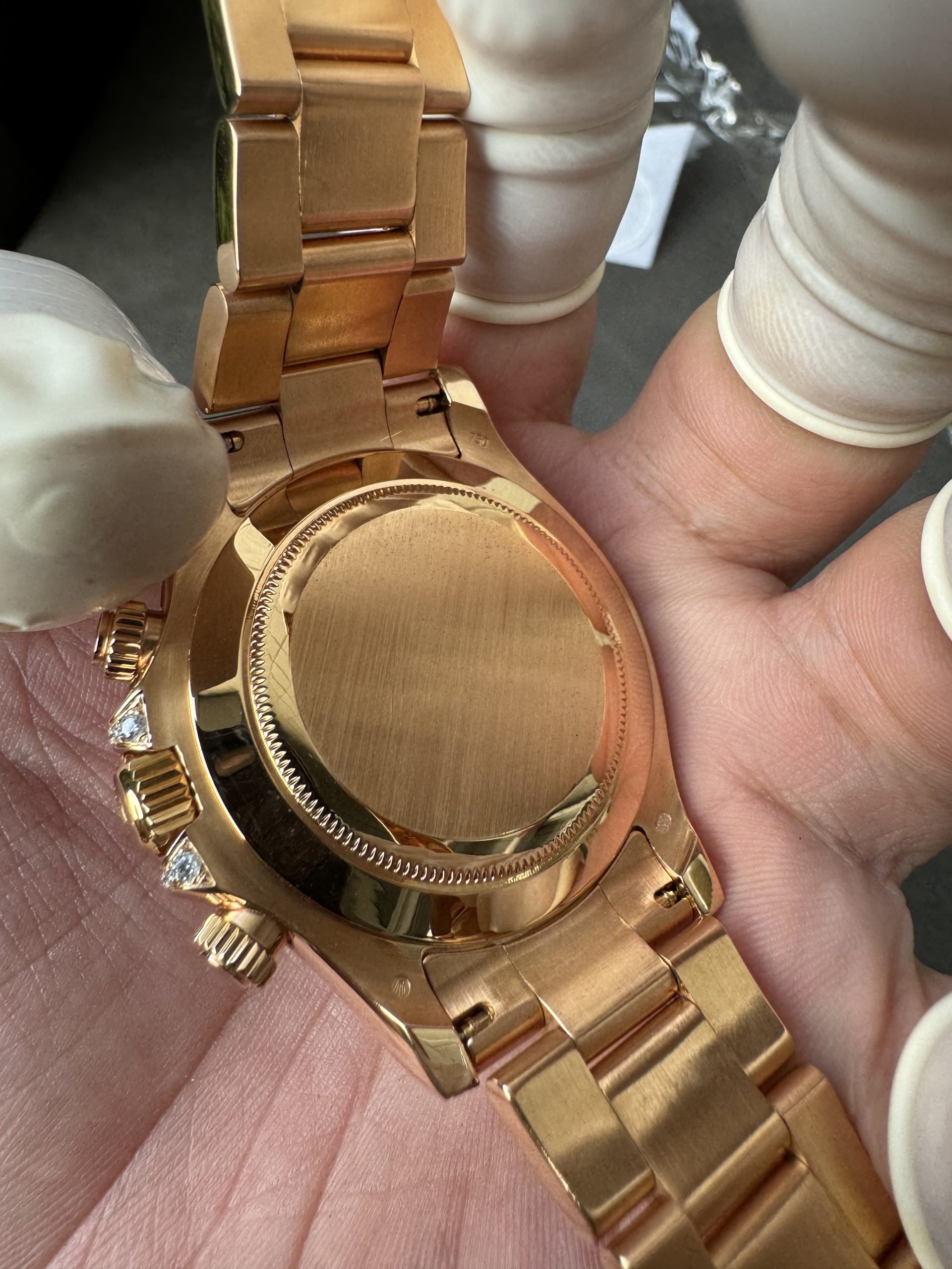 Clean Factory Rolex Custom SuperClone ICE Out Daytona 126595TBR Rose Gold Case Set with Diamonds Pink Dial with Diamond Indexs 4131 Movement 14 Clean Factory Rolex Custom SuperClone ICE Out Daytona 126595TBR Rose Gold Case Set with Diamonds Pink Dial with Diamond Indexs 4131 Movement 14