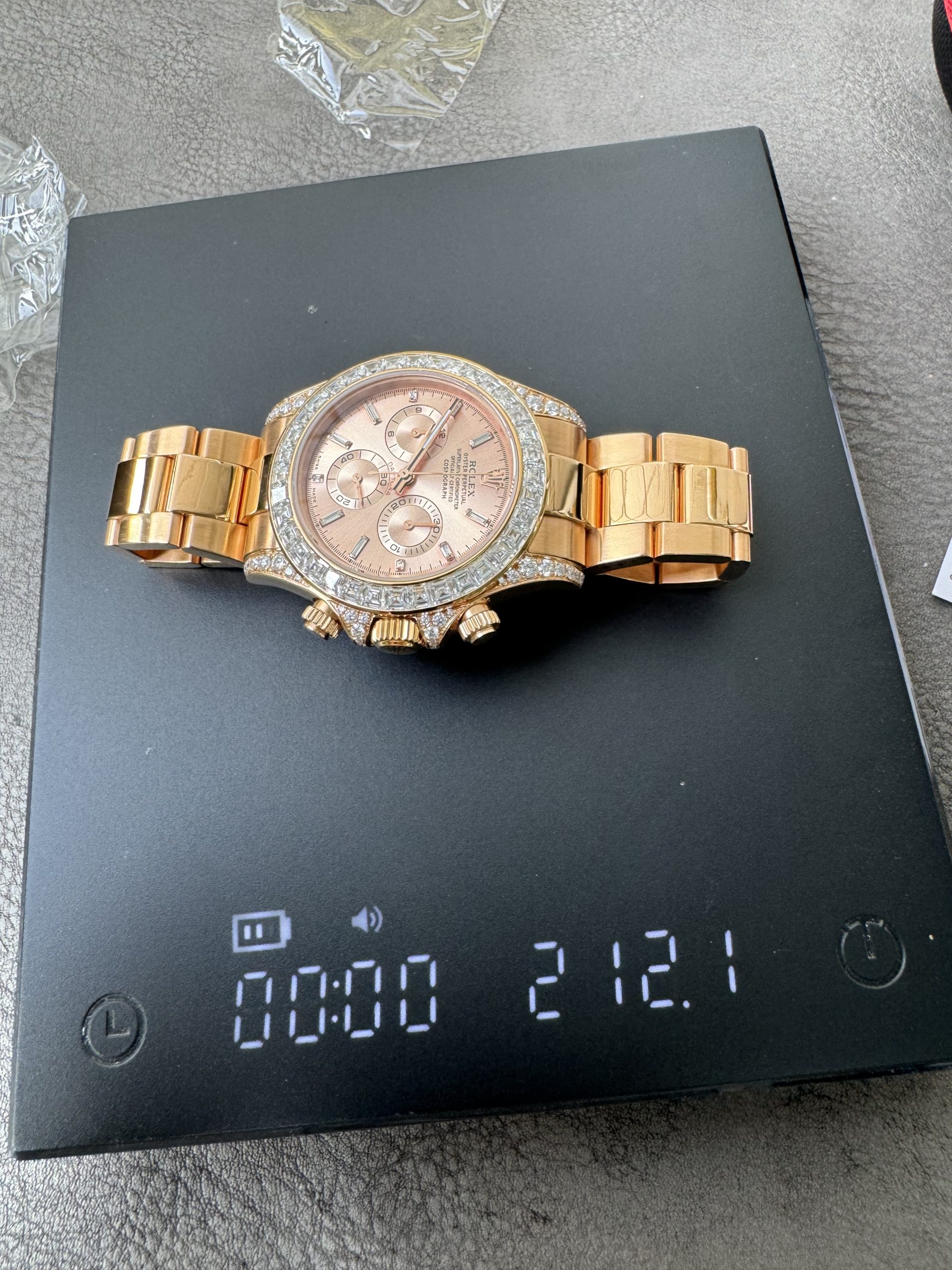 Clean Factory Rolex Custom SuperClone ICE Out Daytona 126595TBR Rose Gold Clean Factory Rolex Custom SuperClone ICE Out Daytona 126595TBR Rose Gold