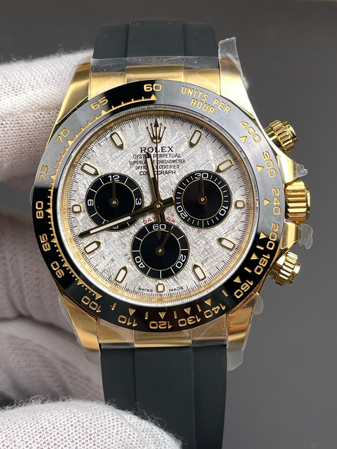 Clean Factory Watch Daytona 116518LN Meteorite Dial Black Chrono Sub Dial Yellow Gold Case Oysterflex Strap DD4130 Movement 01 1 Clean Factory Watch Daytona 116518LN Meteorite Dial Black Chrono Sub Dial Yellow Gold Case Oysterflex Strap DD4130 Movement 01 1