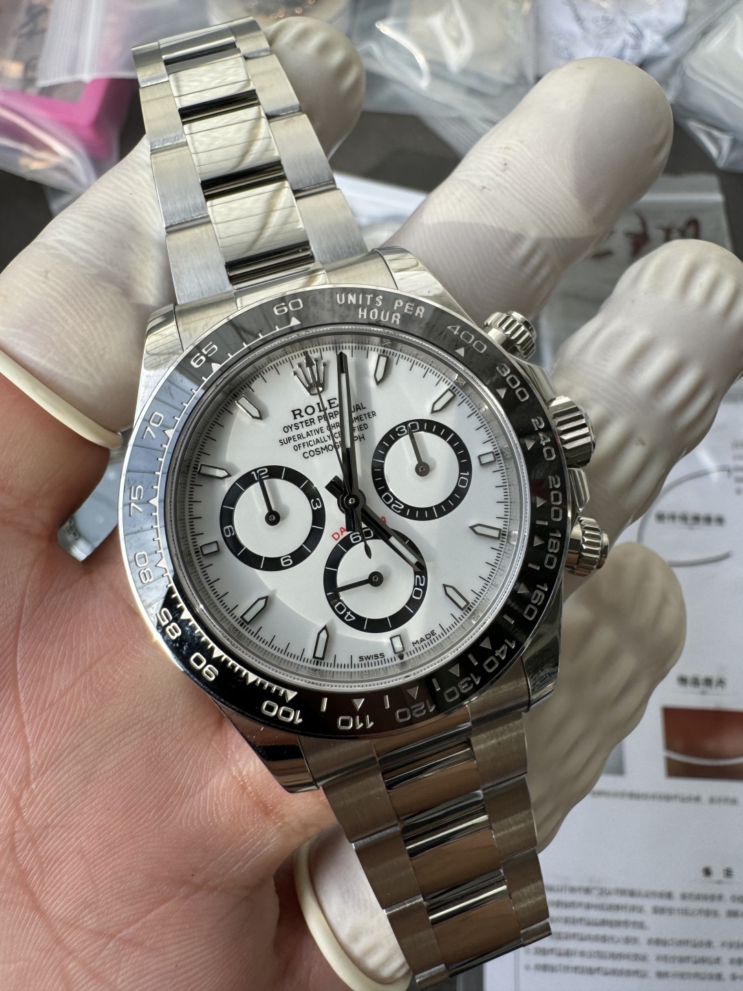 Super Clone Custom Daytona Panda 126500LN Genuine Grasses and ACE Free sprung Balance Caliber 4131 Movement RB White Dial APS Black Cerachrom Bezel 03 Super Clone Custom Daytona Panda 126500LN Genuine Grasses and ACE Free sprung Balance Caliber 4131 Movement RB White Dial APS Black Cerachrom Bezel 03