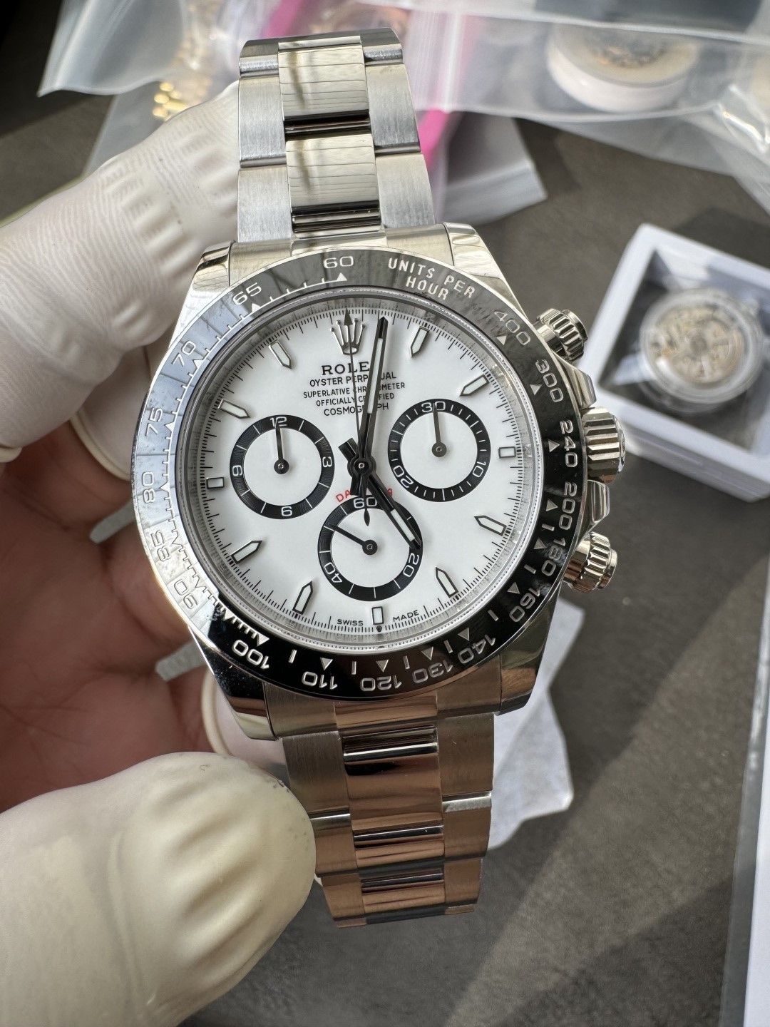 Super Clone Custom Daytona Panda 126500LN Genuine Grasses and ACE Free sprung Balance Caliber 4131 Movement RB White Dial APS Black Cerachrom Bezel 04 Super Clone Custom Daytona Panda 126500LN Genuine Grasses and ACE Free sprung Balance Caliber 4131 Movement RB White Dial APS Black Cerachrom Bezel 04