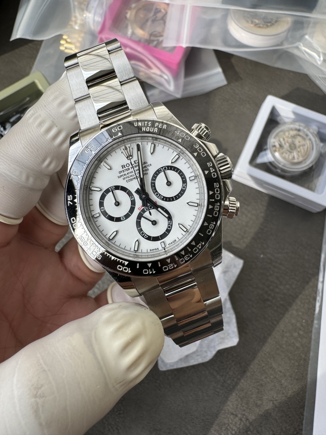 Super Clone Custom Daytona Panda 126500LN Genuine Grasses and ACE Free sprung Balance Caliber 4131 Movement RB White Dial APS Black Cerachrom Bezel 07 Super Clone Custom Daytona Panda 126500LN Genuine Grasses and ACE Free sprung Balance Caliber 4131 Movement RB White Dial APS Black Cerachrom Bezel 07