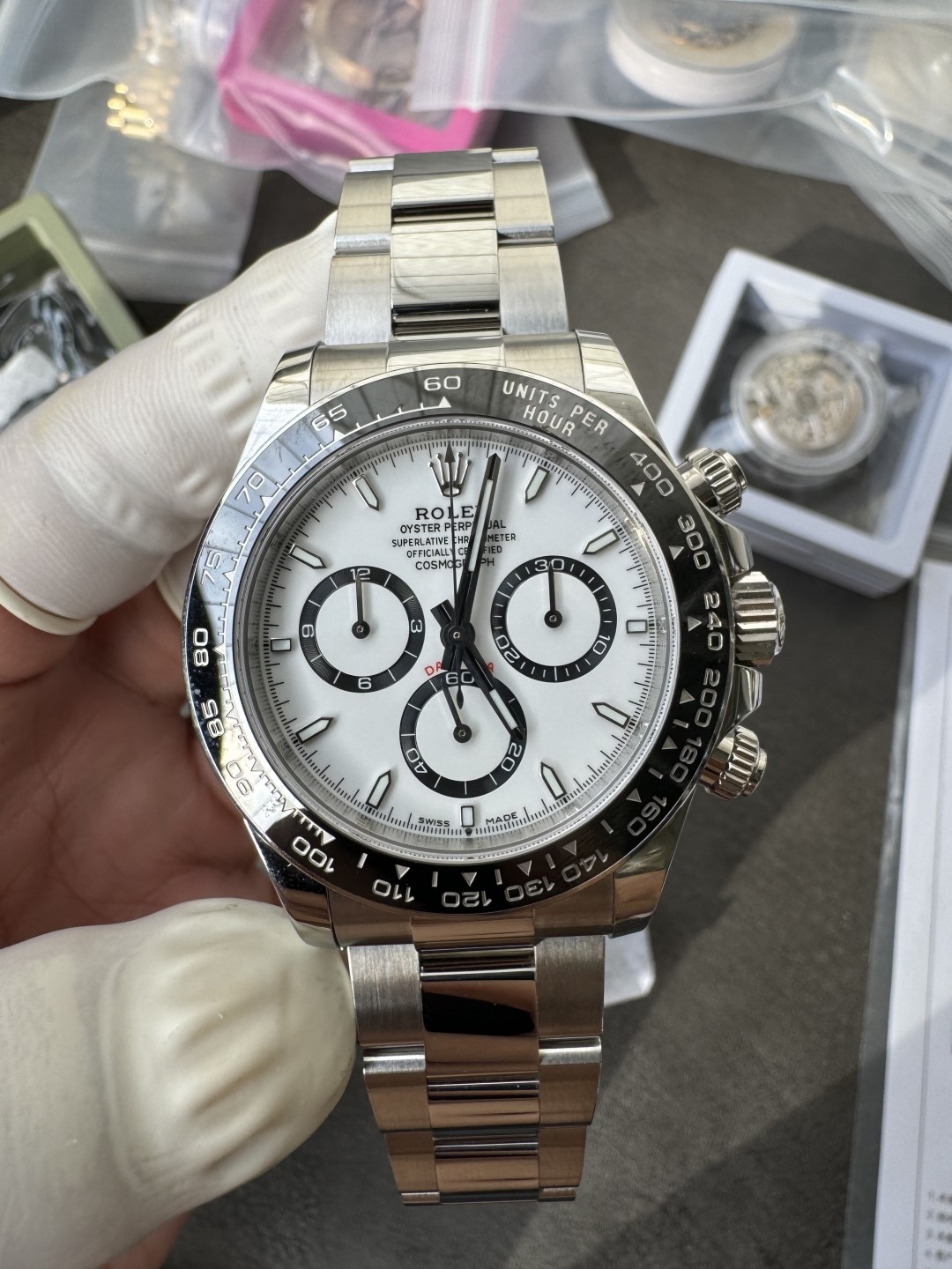 Super Clone Custom Daytona Panda 126500LN Genuine Grasses and ACE Free sprung Balance Caliber 4131 Movement RB White Dial APS Black Cerachrom Bezel 08 Super Clone Custom Daytona Panda 126500LN Genuine Grasses and ACE Free sprung Balance Caliber 4131 Movement RB White Dial APS Black Cerachrom Bezel 08