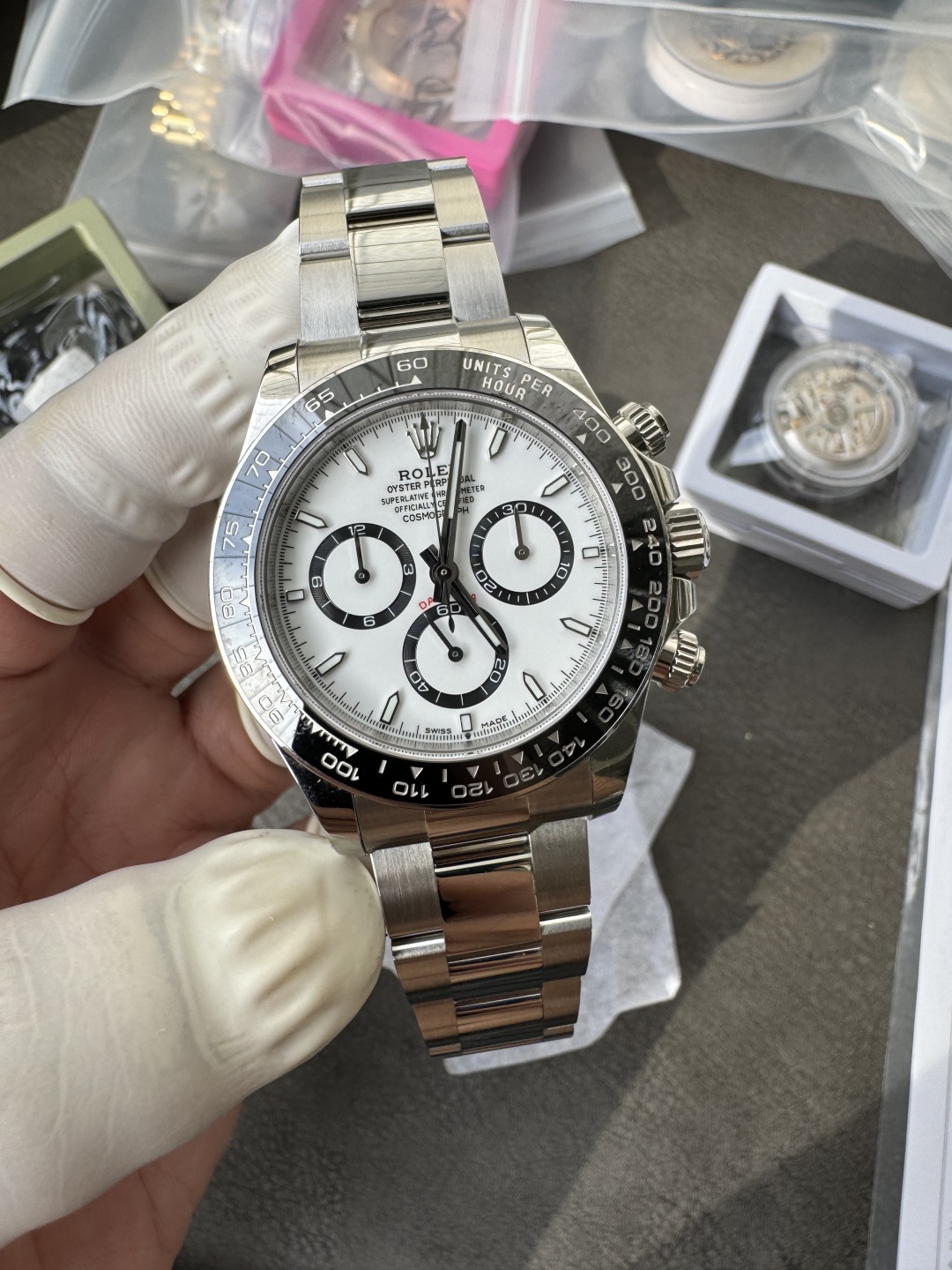 Super Clone Custom Daytona Panda 126500LN Genuine Grasses and ACE Free sprung Balance Caliber 4131 Movement RB White Dial APS Black Cerachrom Bezel 09 Super Clone Custom Daytona Panda 126500LN Genuine Grasses and ACE Free sprung Balance Caliber 4131 Movement RB White Dial APS Black Cerachrom Bezel 09