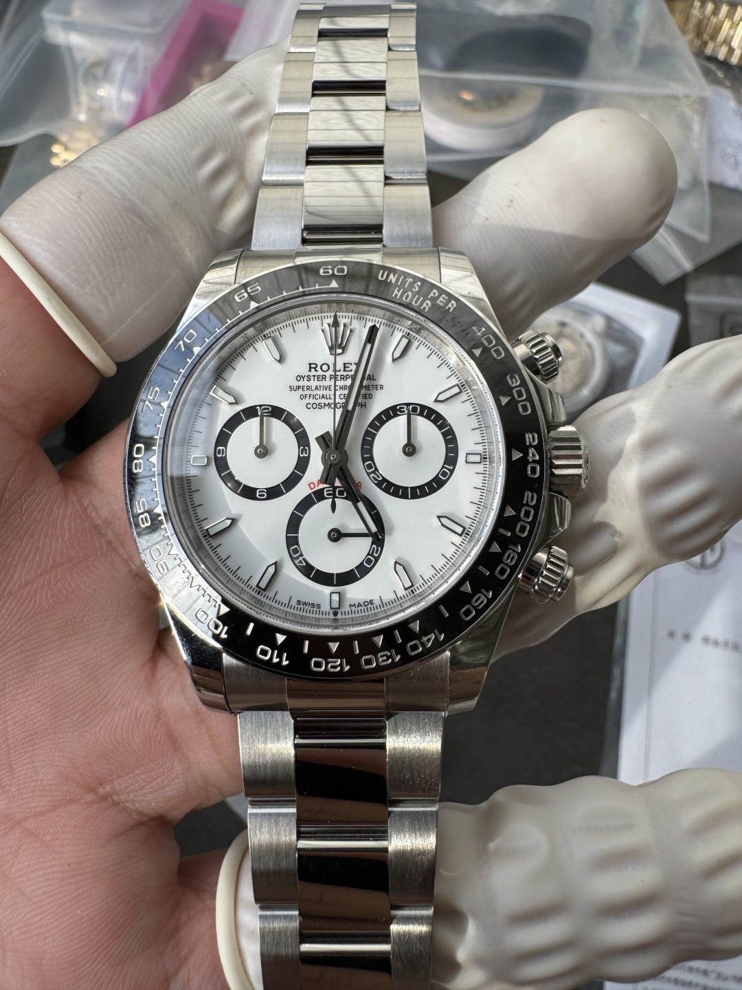 Super Clone Custom Daytona Panda 126500LN Genuine Grasses and ACE Free sprung Balance Caliber 4131 Movement RB White Dial APS Black Cerachrom Bezel 10 Super Clone Custom Daytona Panda 126500LN Genuine Grasses and ACE Free sprung Balance Caliber 4131 Movement RB White Dial APS Black Cerachrom Bezel 10