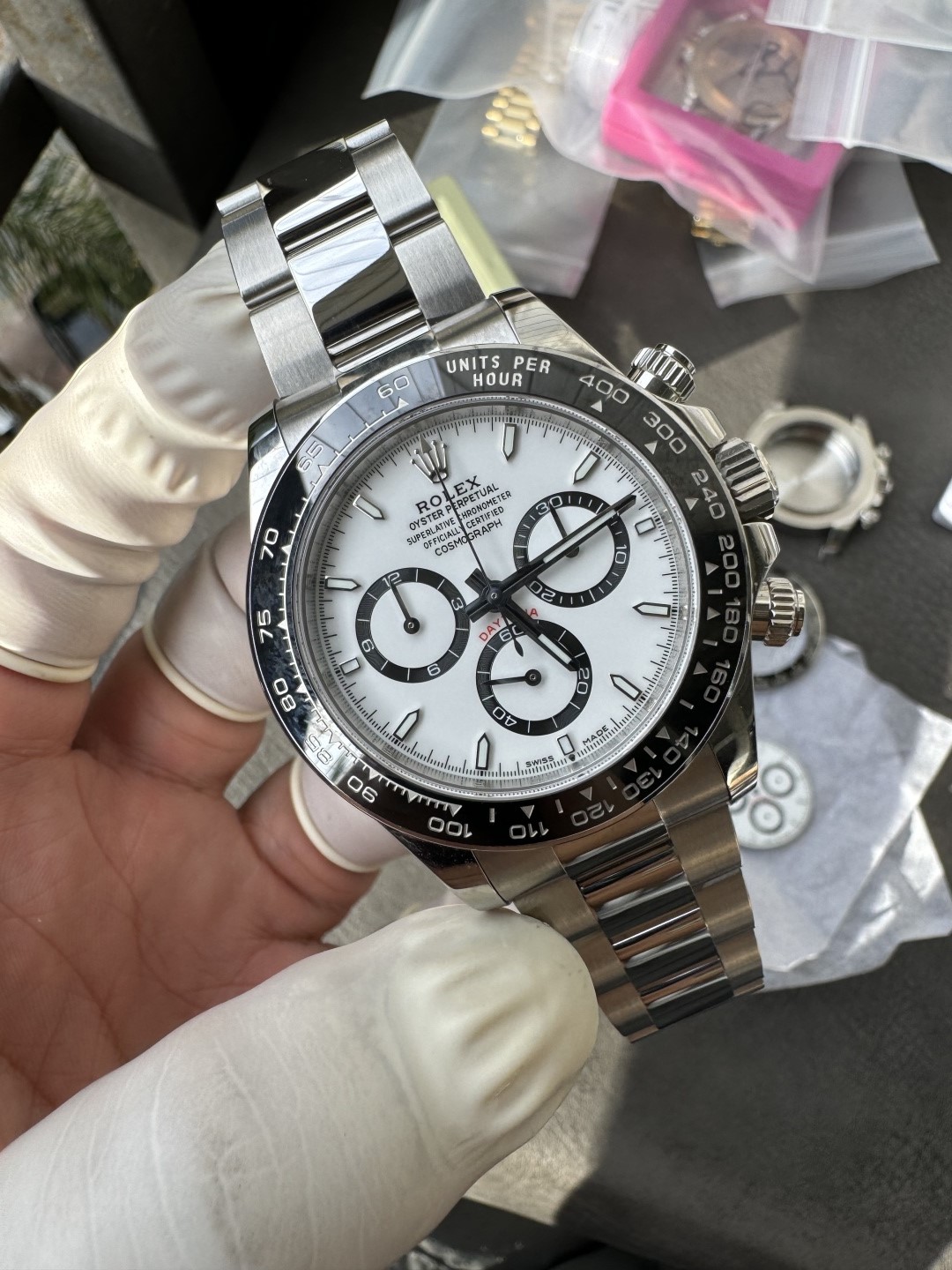 Super Clone Custom Daytona Panda 126500LN Genuine Grasses and ACE Free sprung Balance Caliber 4131 Movement RB White Dial APS Black Cerachrom Bezel 18 Super Clone Custom Daytona Panda 126500LN Genuine Grasses and ACE Free sprung Balance Caliber 4131 Movement RB White Dial APS Black Cerachrom Bezel 18