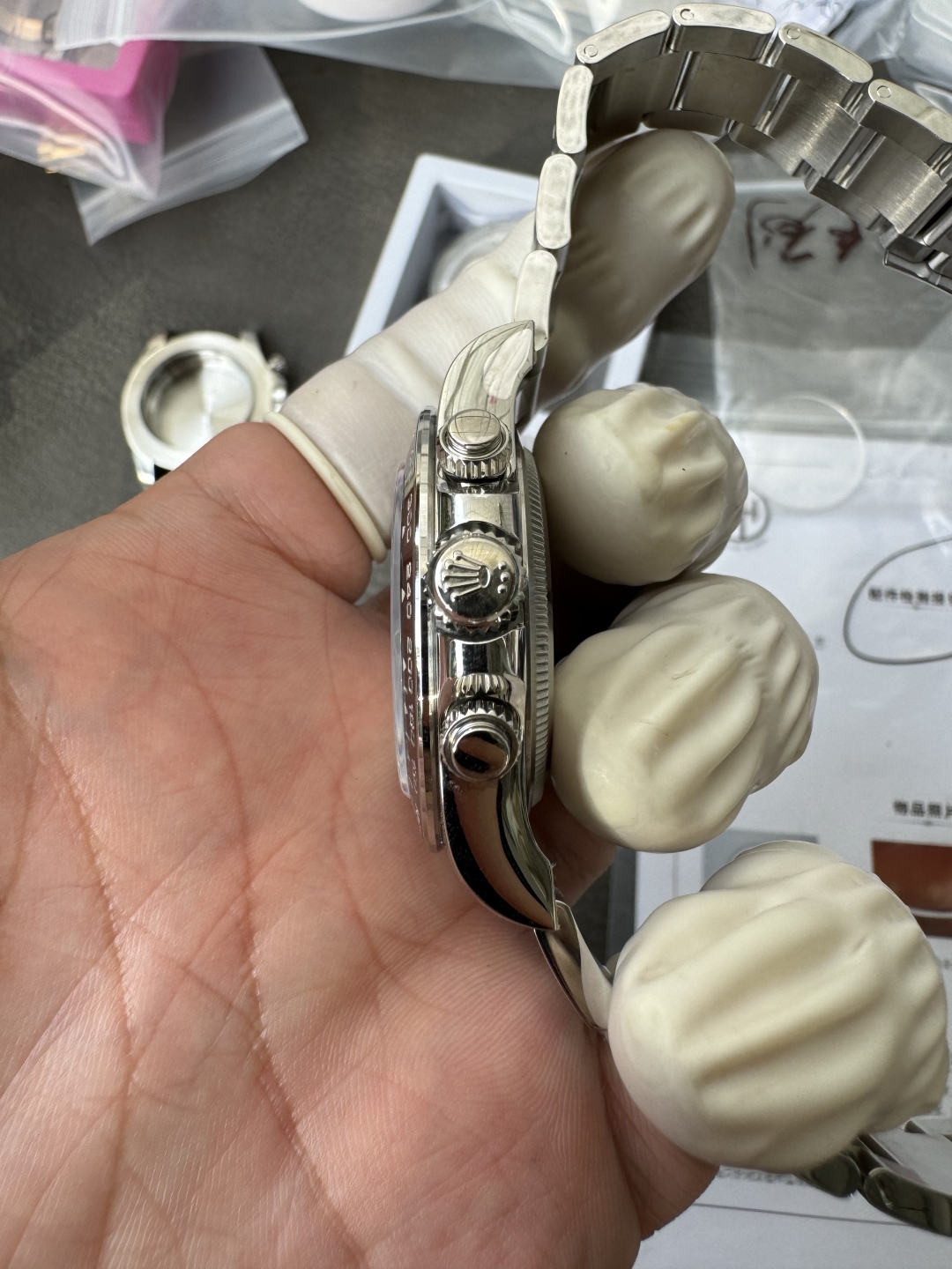 Super Clone Custom Daytona Panda 126500LN Genuine Grasses and ACE Free sprung Balance Caliber 4131 Movement RB White Dial APS Black Cerachrom Bezel 23 Super Clone Custom Daytona Panda 126500LN Genuine Grasses and ACE Free sprung Balance Caliber 4131 Movement RB White Dial APS Black Cerachrom Bezel 23