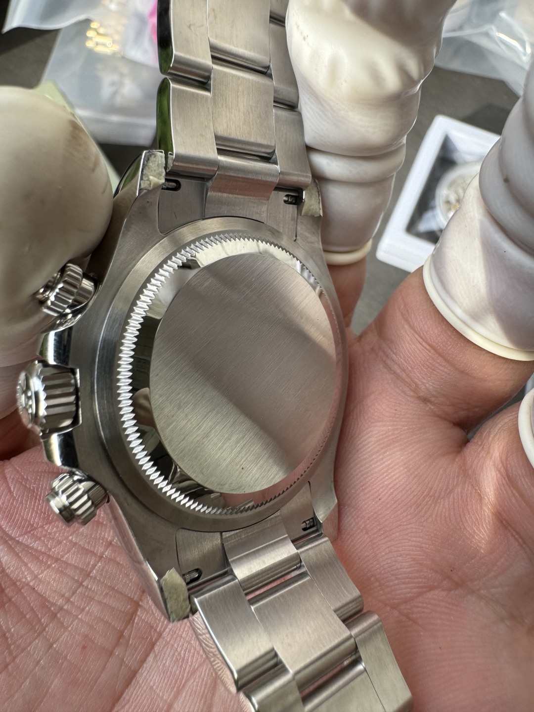 Super Clone Custom Daytona Panda 126500LN Genuine Grasses and ACE Free sprung Balance Caliber 4131 Movement RB White Dial APS Black Cerachrom Bezel 26 Super Clone Custom Daytona Panda 126500LN Genuine Grasses and ACE Free sprung Balance Caliber 4131 Movement RB White Dial APS Black Cerachrom Bezel 26