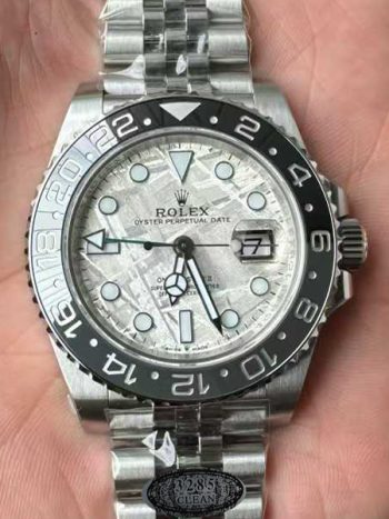 Clean Factory GMT Master II Bruce Wayne 126710GRNR Meteorite Dial Black Gray Ceramic Bezel Green GMT Hand Jubilee Bracelet DD3285 Movement 000