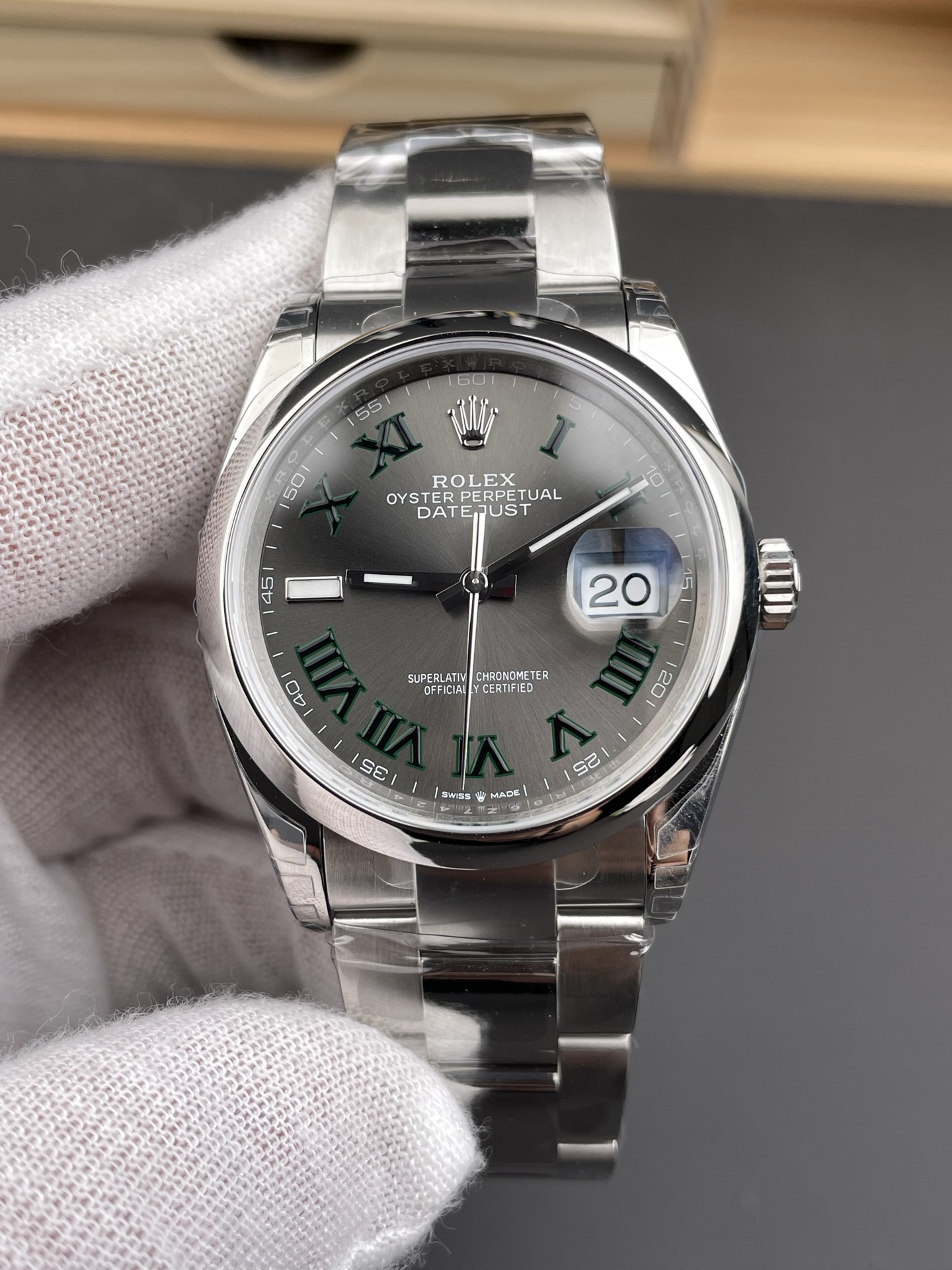 Clean Factory Watch Datejust 36 Wimbledon Ref 126200 Gray Dail with Roma Hour Markers Smooth Bezel DanDong 3235 Movement 72 Hours PW 01 Clean Factory Watch Datejust 36 Wimbledon Ref 126200 Gray Dail with Roma Hour Markers Smooth Bezel DanDong 3235 Movement 72 Hours PW 01