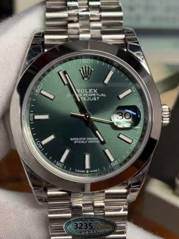 Clean Factory Watch Datejust 41 Ref 126300 Mint Green Dial Smooth Bezel 904L Steel Case and Jubilee Bracelet DanDong 3235 Movement 000