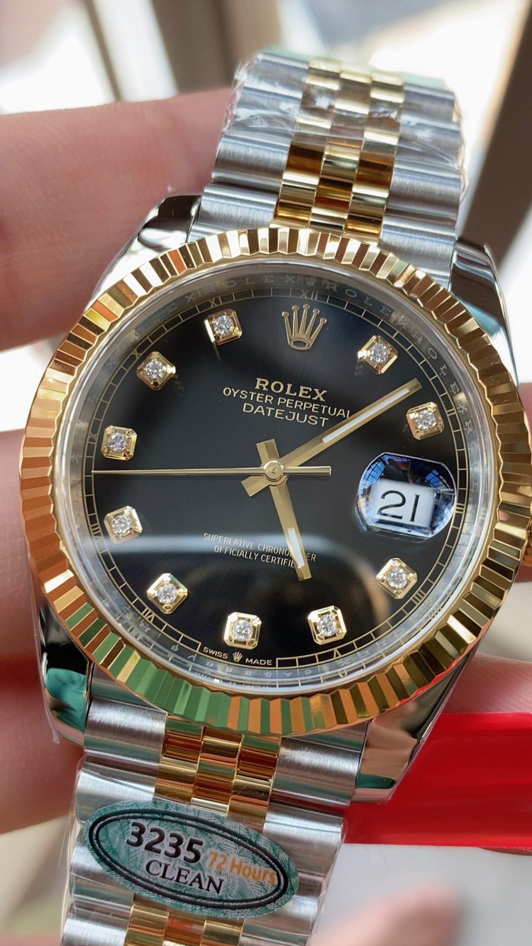 Clean Factory Watch Datejust 41mm Ref 126333 Oystersteel and Yellow Gold Black Dial with Diamonds Indexes DanDong 3235 Movement 02 Clean Factory Watch Datejust 41mm Ref 126333 Oystersteel and Yellow Gold Black Dial with Diamonds Indexes DanDong 3235 Movement 02