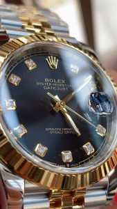 Clean Factory Watch Datejust 41mm Ref 126333 Oystersteel and Yellow Gold Black Dial with Diamonds Indexes DanDong 3235 Movement 03