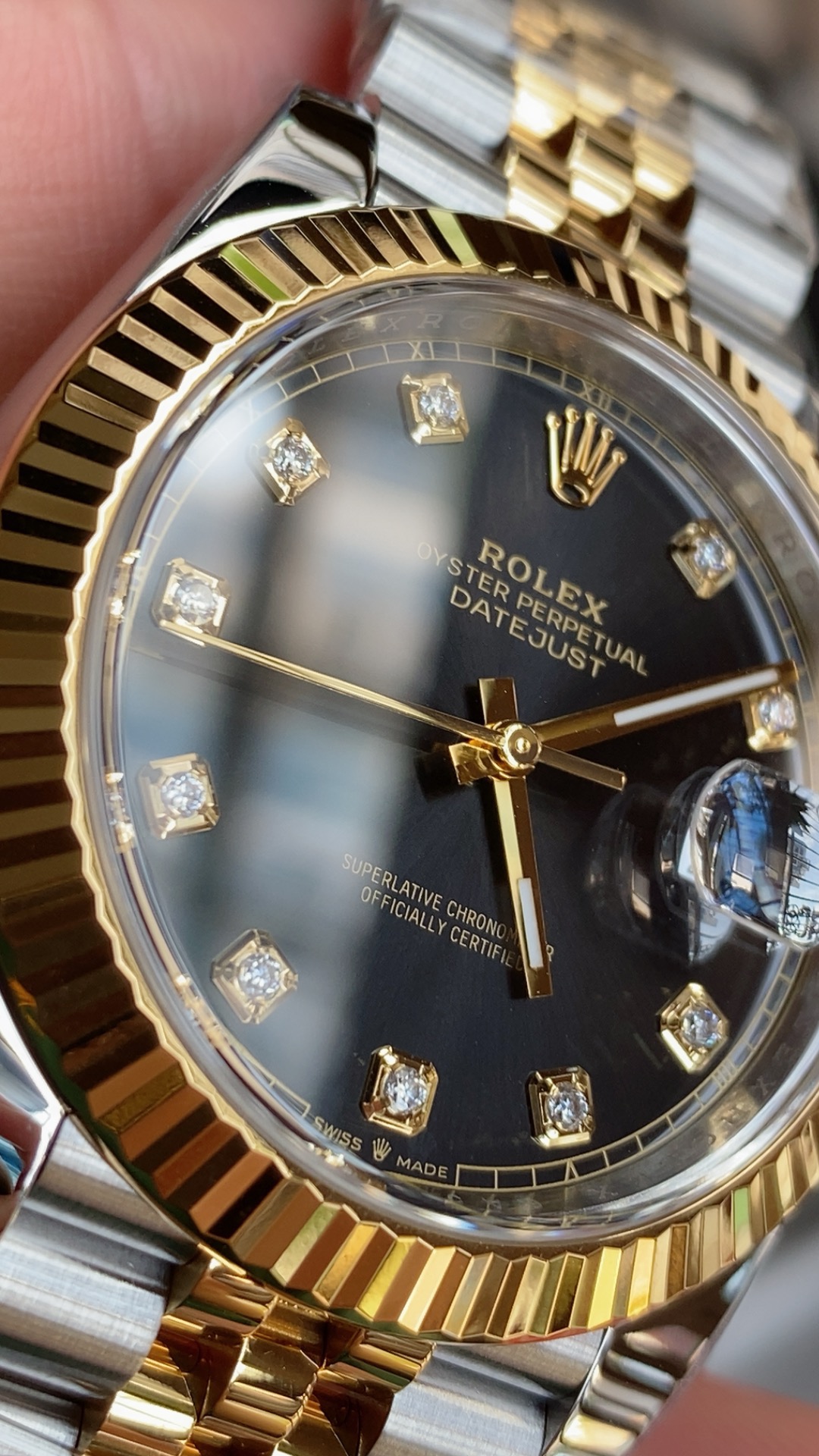 Clean Factory Watch Datejust 41mm Ref 126333 Oystersteel and Yellow Gold Black Dial with Diamonds Indexes DanDong 3235 Movement 04 Clean Factory Watch Datejust 41mm Ref 126333 Oystersteel and Yellow Gold Black Dial with Diamonds Indexes DanDong 3235 Movement 04