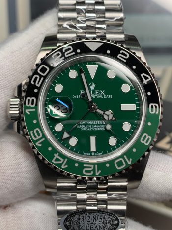 Clean Watch Factory Rolex GMT Master II Sprite 126729VTNR Black Green Ceramic Bezel Green Dial 904L Jubilee Bracelet DanDong 3285 Movement 00