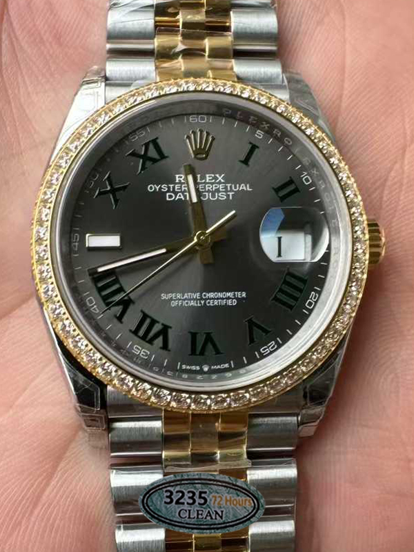Clean Factory DateJust 36 Wimbledon 126283RBR Slate Dial Roma Indexes 904L Steel Case Yellow Gold Two Tone Jubilee Bracelet DD3235 Movement 00 Clean Factory DateJust 36 Wimbledon 126283RBR Slate Dial Roma Indexes 904L Steel Case Yellow Gold Two Tone Jubilee Bracelet DD3235 Movement 00