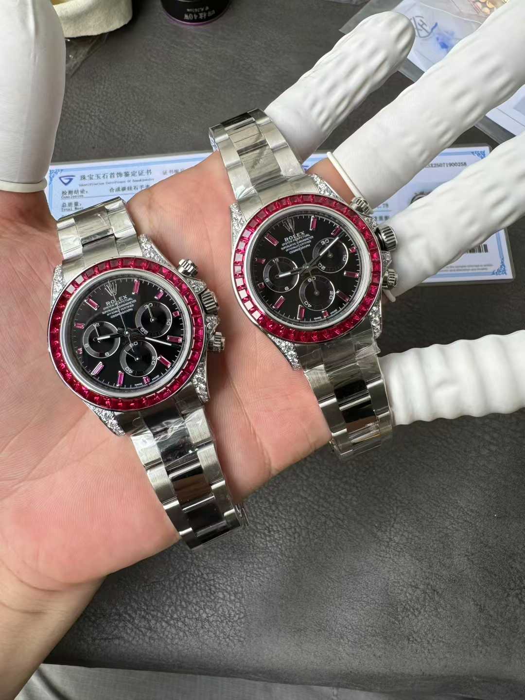 Clean Factory Watch Rolex Ruby Daytona 126599TRU Black Dial Baguette Ruby Bezel TRU Daytona Gem Set DanDong 4131 Movement 08 Clean Factory Watch Rolex Ruby Daytona 126599TRU Black Dial Baguette Ruby Bezel TRU Daytona Gem Set DanDong 4131 Movement 08