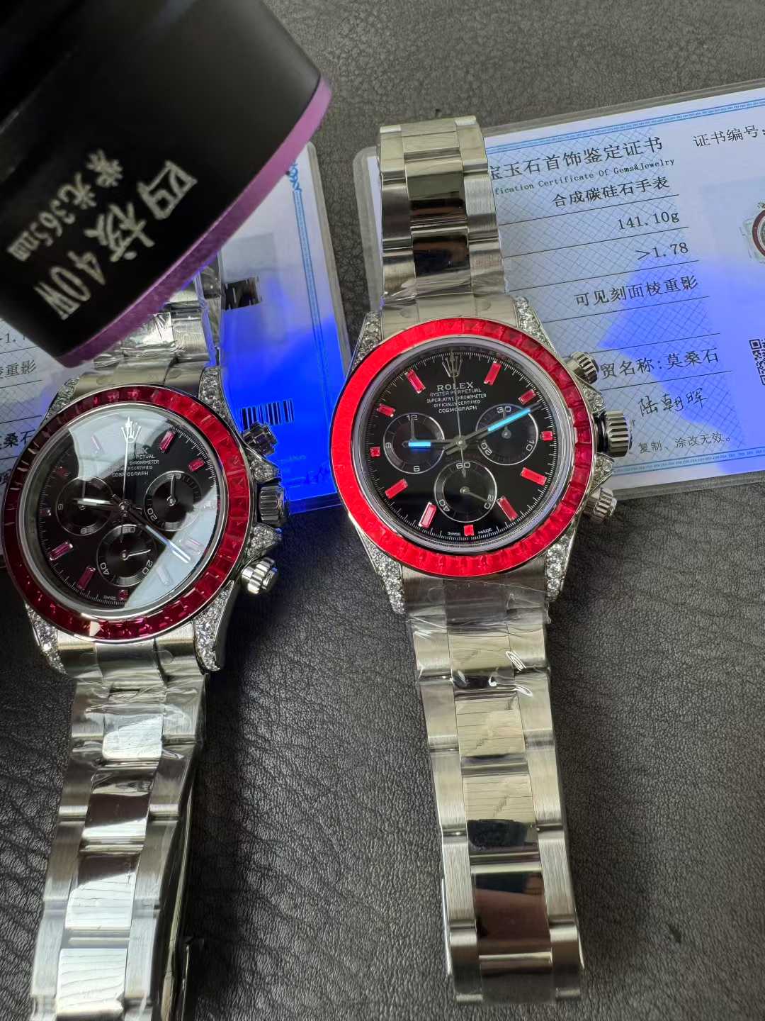 Clean Factory Watch Rolex Ruby Daytona 126599TRU Black Dial Baguette Ruby Bezel TRU Daytona Gem Set DanDong 4131 Movement 09 Clean Factory Watch Rolex Ruby Daytona 126599TRU Black Dial Baguette Ruby Bezel TRU Daytona Gem Set DanDong 4131 Movement 09