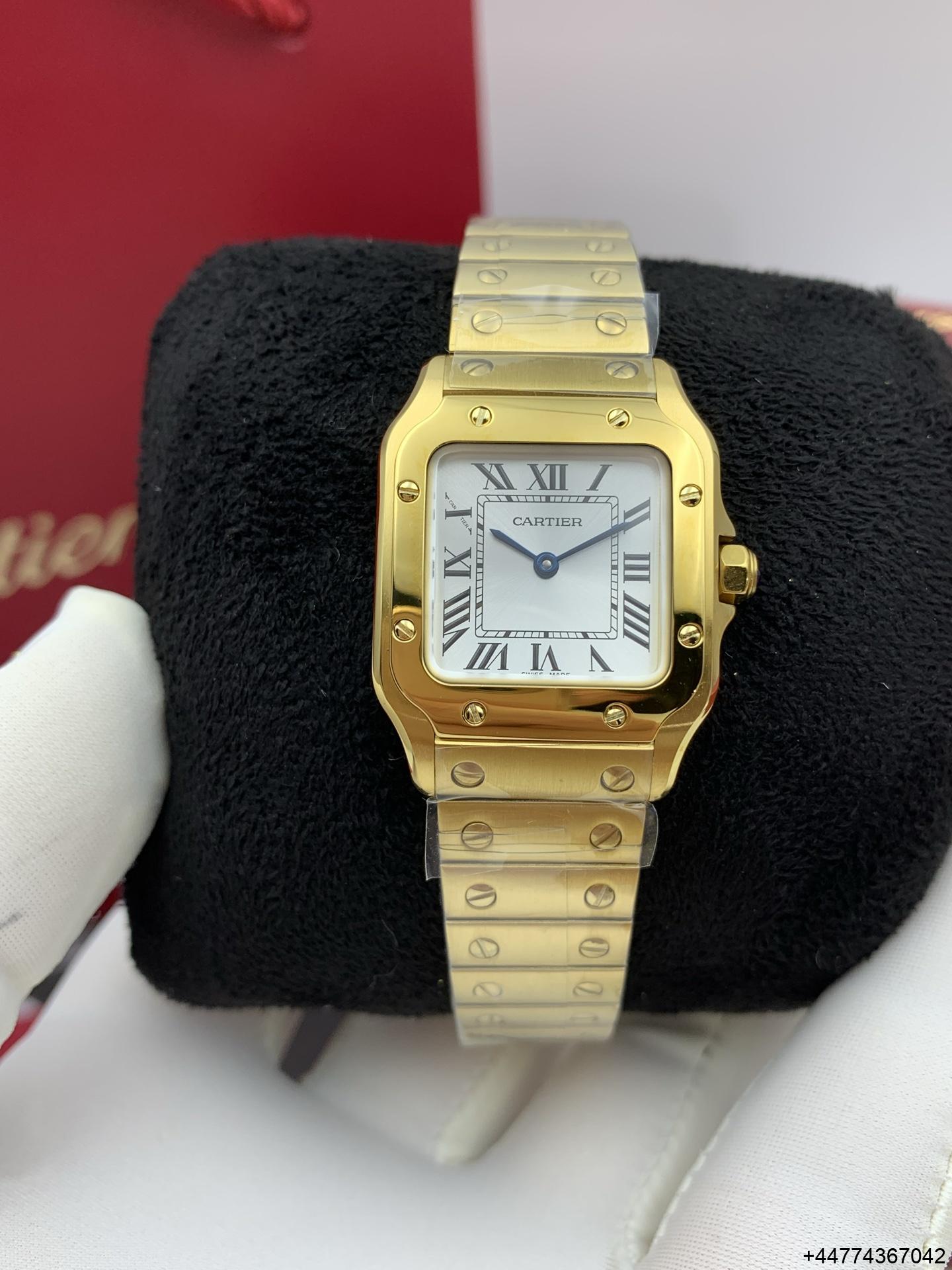 Super Clone Watch Santos Yellow Gold Case 01 Super Clone Watch Santos Yellow Gold Case 01
