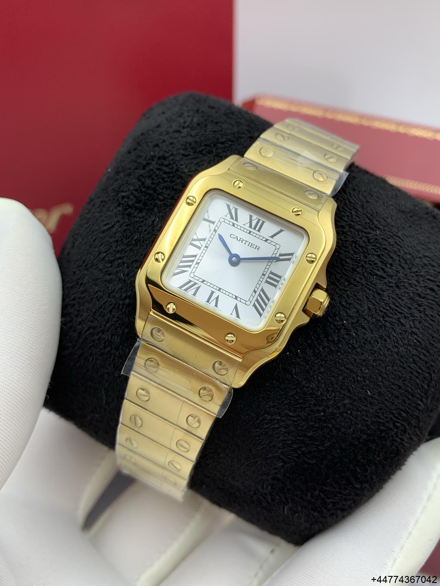 Super Clone Watch Santos Yellow Gold Case 02 Super Clone Watch Santos Yellow Gold Case 02