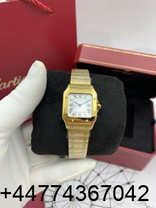 Super Clone Watch Santos Yellow Gold Case 04